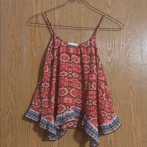 Patrons of Peace Red Floral Spaghetti-Strap Camisole Size XS